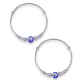 925 Sterling Silver Evil Eye Beads Nazariya Bangle for Kids - Taraash