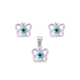 925 Sterling Silver Evil Eye Butterfly Jewellery Set For Girls - Taraash