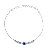 925 Sterling Silver Evil Eye Multi Beaded Chain Bracelet for Women - Taraash