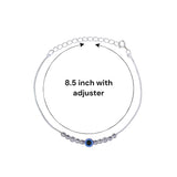 925 Sterling Silver Evil Eye Multi Beaded Chain Bracelet for Women - Taraash