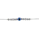 925 Sterling Silver Evil Eye Multi Beaded Chain Bracelet for Women - Taraash