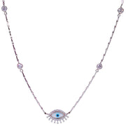 925 Sterling Silver Evil Eye Necklace with CZ for Women - Taraash