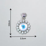 925 Sterling Silver Evil Eye Pendant with Cubic Zirconia For Unisex - Taraash