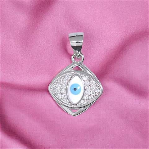 925 Sterling Silver Evil Eye Pendant with Sparkling Cubic Zirconia For Womens - Taraash