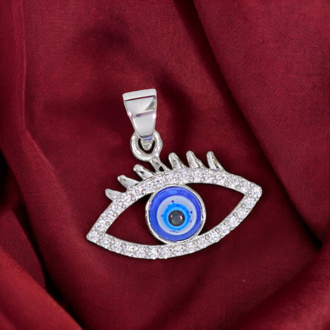 925 Sterling Silver Eye Design Pendant with CZ For Unisex - Taraash
