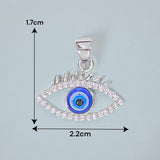 925 Sterling Silver Eye Design Pendant with CZ For Unisex - Taraash