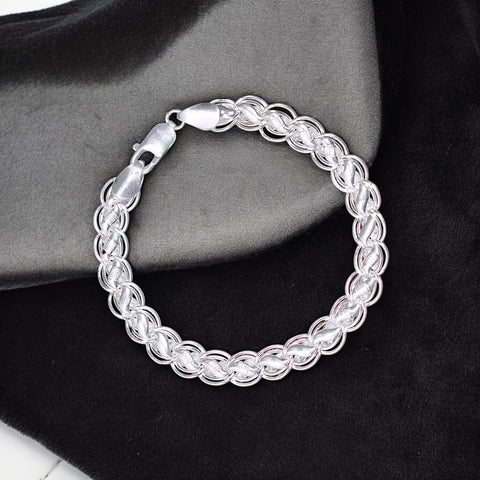 925 Sterling Silver Fancy Chain Bracelet For Mens - Taraash