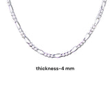 925 Sterling Silver Figaro 15 inch Chain for Kids - Taraash