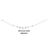 925 Sterling Silver Floral Charm Beaded Anklet for Women - Taraash