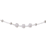 925 Sterling Silver Floral Charm Beaded Anklet for Women - Taraash