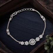 925 Sterling Silver Floral CZ Link Bracelet for Women - Perfect Valentine's Day Gift - Taraash