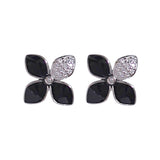 925 Sterling Silver Flower Enamel with CZ Stud Earrings for Women - Taraash