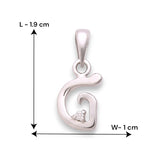 925 Sterling Silver "G" Letter Cz Pendant For Men And Women - Taraash