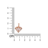 925 Sterling Silver Geometric Rose Gold Inverted Pyramid Pendant with CZ for women - Taraash