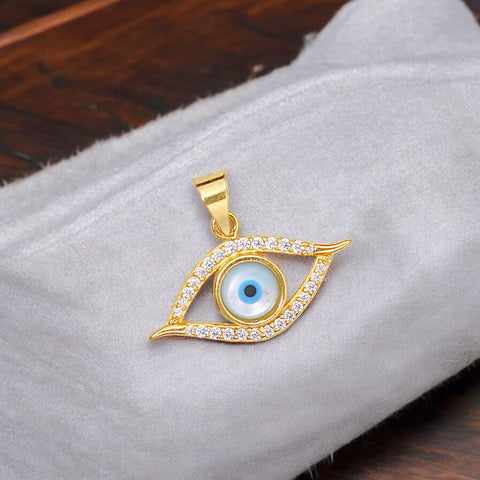 925 Sterling Silver Gold Plated Evil Eye Pendant For Women - Taraash