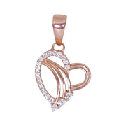 925 Sterling Silver Gold Plated Heart CZ Pendant for Women - Elegant Valentine?ÇÖs Day Gift - Taraash