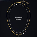 925 Sterling Silver Gold Plated Triangle Charms CZ Necklace for Women - Taraash