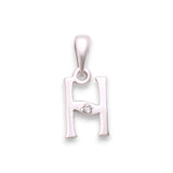 925 Sterling Silver "H" Letter Cz Pendant For Men And Women - Taraash