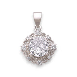 925 Sterling Silver Halo Solitaire Cz Pendant For Women - Taraash