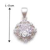 925 Sterling Silver Halo Solitaire Cz Pendant For Women - Taraash