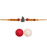 925 Sterling Silver Hanuman Motif With Rudraksha Beaded Rakhi for Brother - Taraash