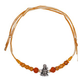 925 Sterling Silver Hanuman Motif With Rudraksha Beaded Rakhi for Brother - Taraash