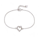 925 Sterling Silver Heart Bracelet with Dolphin Design and Cubic Zirconia for Women - Taraash