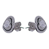 925 Sterling Silver Heart Design Enamel with CZ Stud Earrings for Women - Taraash