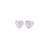 925 Sterling Silver Heart Shaped CZ Stud Earrings for Women - Taraash