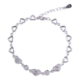 925 Sterling Silver Heart - Shaped Links Bracelet for Women - Taraash