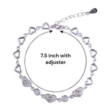 925 Sterling Silver Heart - Shaped Links Bracelet for Women - Taraash