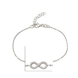 925 Sterling Silver Infinity CZ Bracelet Gift for Womens - Taraash