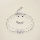 925 Sterling Silver Infinity CZ Bracelet Gift for Womens - Taraash