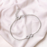 925 Sterling Silver Infinity CZ Bracelet Gift for Womens - Taraash