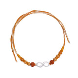 925 Sterling Silver Infinity CZ with Rudraksha Beaded Thread Rakhi for Brother - Taraash