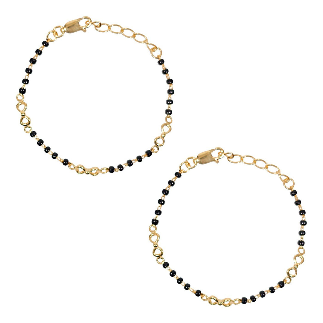 925 Sterling Silver Infinity Nazriya Gold Plated Bracelet for Kids - Taraash