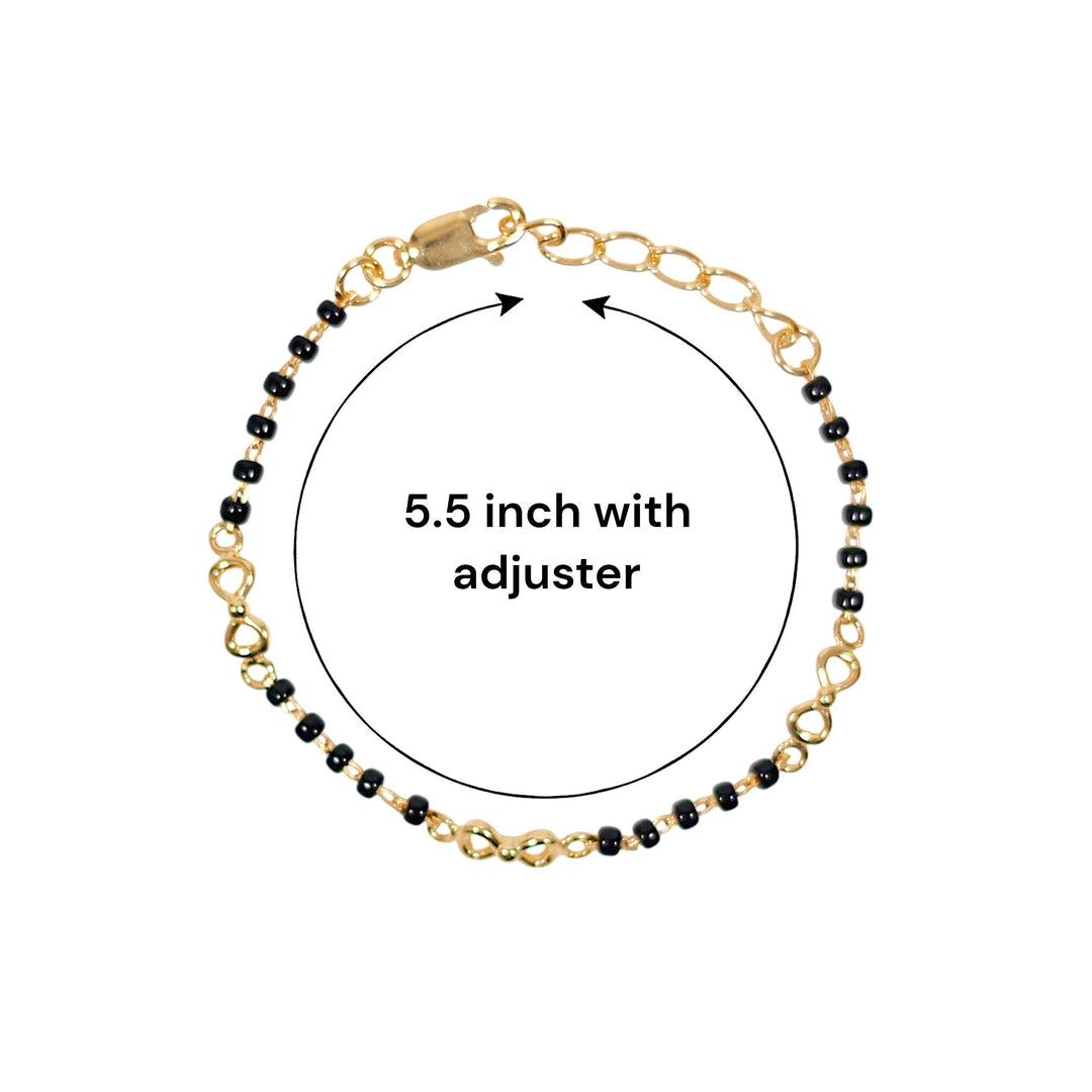 925 Sterling Silver Infinity Nazriya Gold Plated Bracelet for Kids - Taraash