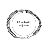 925 Sterling Silver Layer Black Beads Mangalsutra Adjustable Bracelet for Women - Taraash