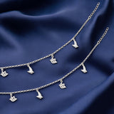 925 Sterling Silver Link Chain Multi Bird Charm Anklet for Women - Taraash