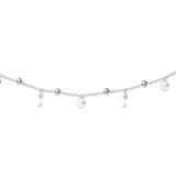 925 Sterling Silver Lock & Key CZ Beaded Single Anklet for Women - Taraash