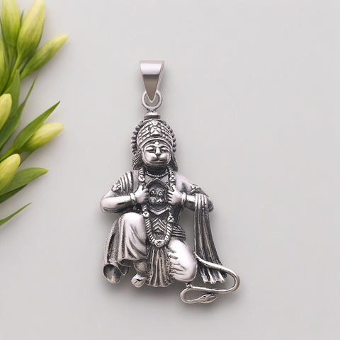 925 Sterling Silver Lord Hanuman Pendant For Mens - Taraash