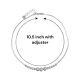 925 Sterling Silver Multi Beaded Chain Anklet for Women - Taraash