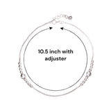 925 Sterling Silver Multi Beaded Chain Anklet for Women - Taraash