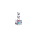 925 Sterling Silver Multi Color Bag Chain with Pendant Set for Girls - Taraash