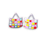 925 Sterling Silver Multi Color Bag Pendant and Earring Set for Girls - Taraash