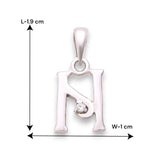 925 Sterling Silver "N" Letter Cz Pendant For Men And Women - Taraash