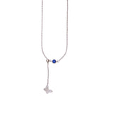 925 Sterling Silver Necklace with Blue CZ and Butterfly Pendant for women - Taraash