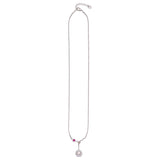 925 Sterling Silver Necklace with Pink CZ stone and Halo Pendant For women - Taraash