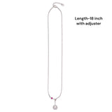 925 Sterling Silver Necklace with Pink CZ stone and Halo Pendant For women - Taraash