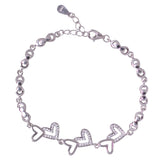 925 Sterling Silver Open - Heart Link Bracelet for Women - Taraash